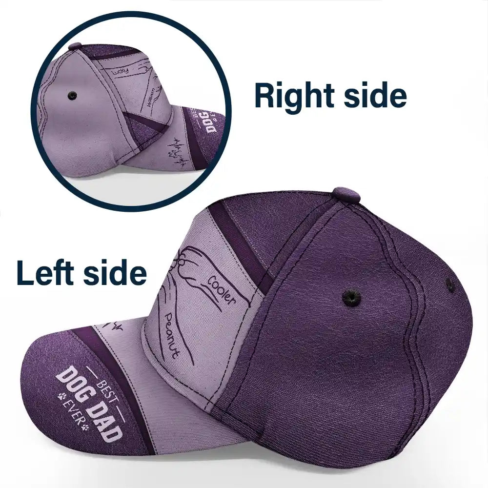 Paws And Human Hand Fist Bump Best Dog Dad Ever - Personalized Classic Cap