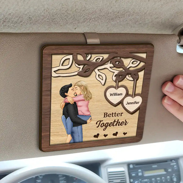 Couple Better Together - Personalized Custom Shaped Car Visor Clip
