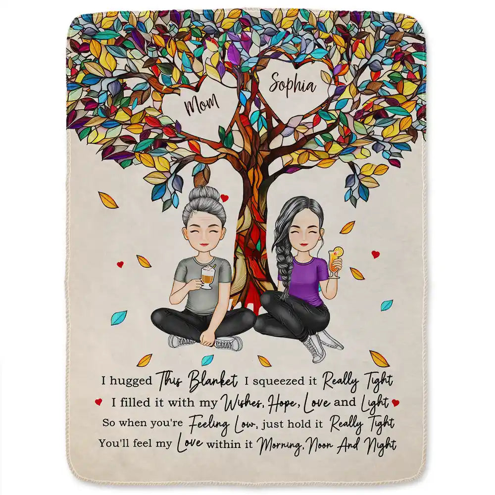 Gift For Mother,Gift For Grandma,Love - Mom & Children Hold It Tight And Feel Our Love Within It - Personalized Fleece Blanket, Sherpa Blanket
