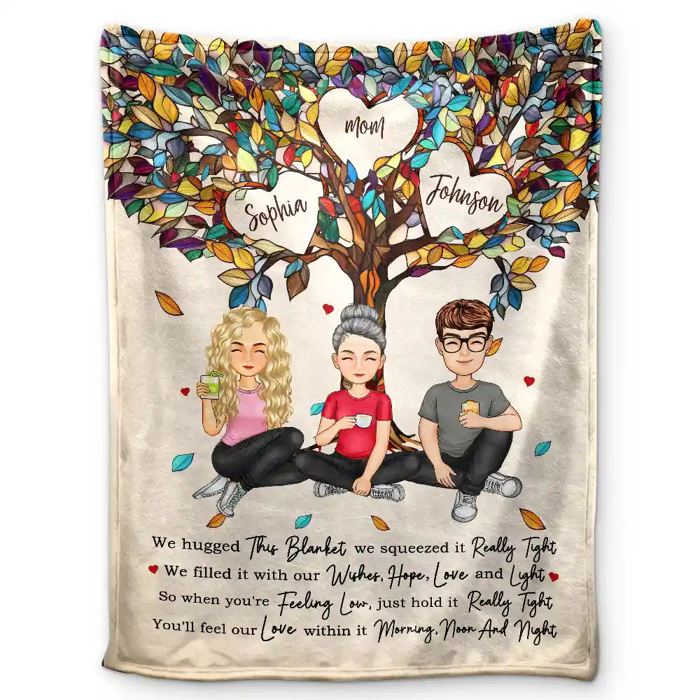 Gift For Mother,Gift For Grandma,Love - Mom & Children Hold It Tight And Feel Our Love Within It - Personalized Fleece Blanket, Sherpa Blanket