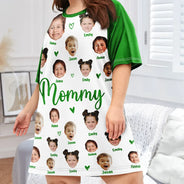 Gift For Grandma, Gift For Mother, Grandma - Grandkids, Mom - Children, Gift For Women - Custom Photo Grandma Mom Title - Personalized Women's Sleep Tee