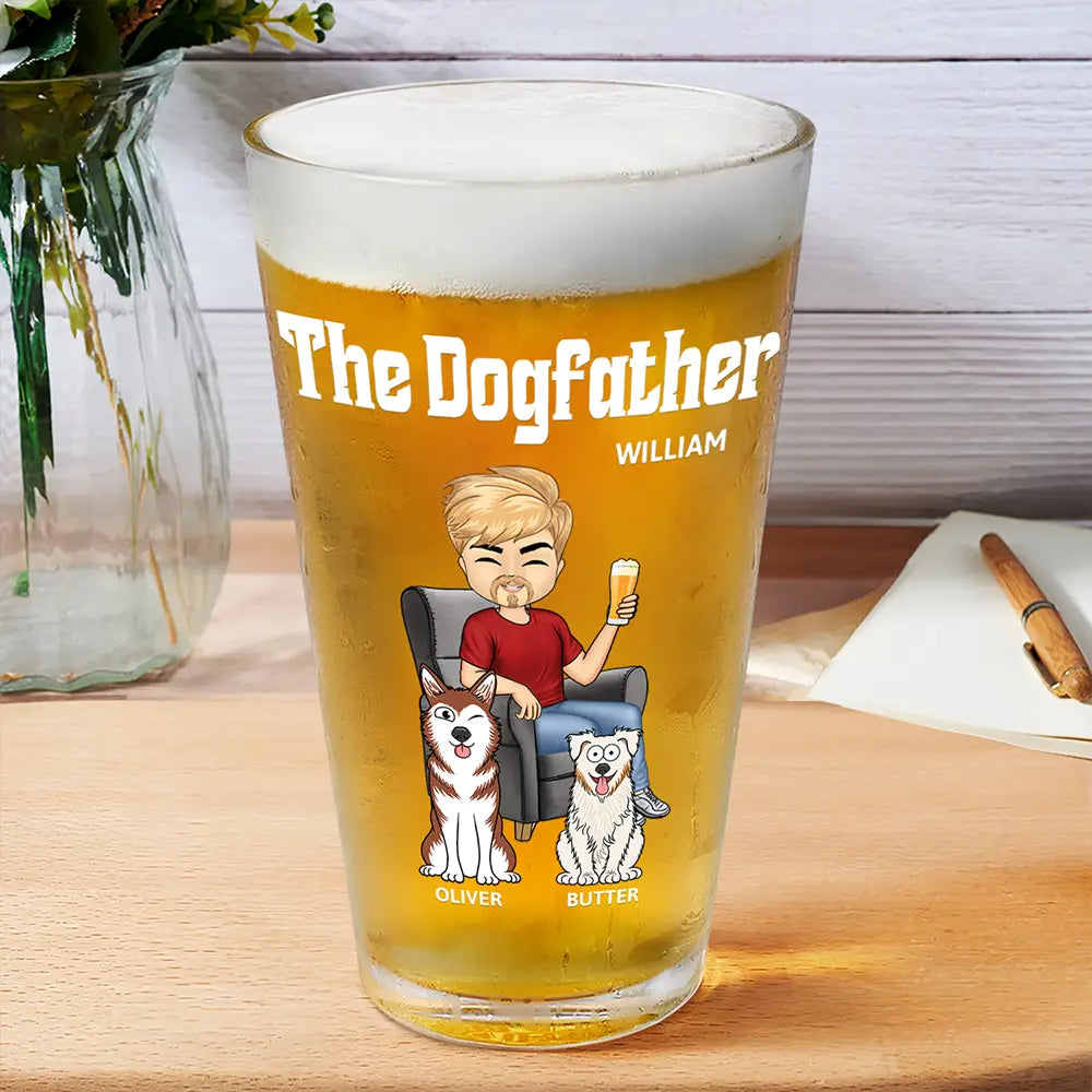 The Dog Father - Personalized Beer Glass