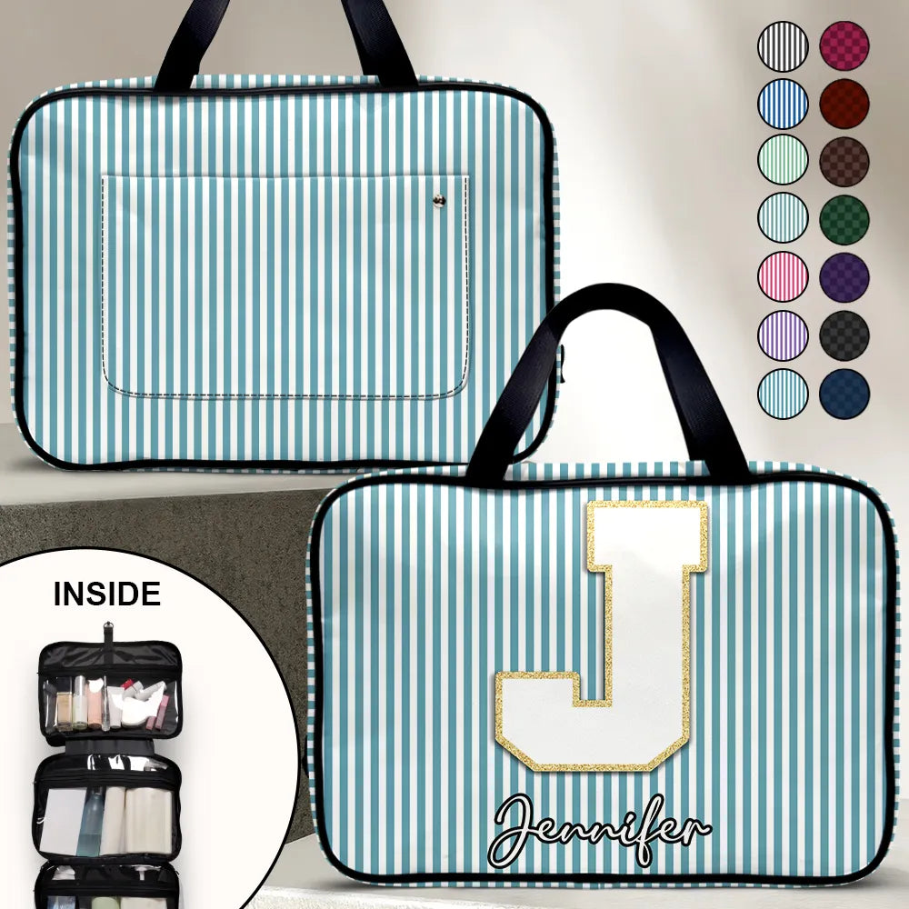 Travel, Gift For Yourself, Gift For Women - Monogram Name - Personalized Toiletry Bag