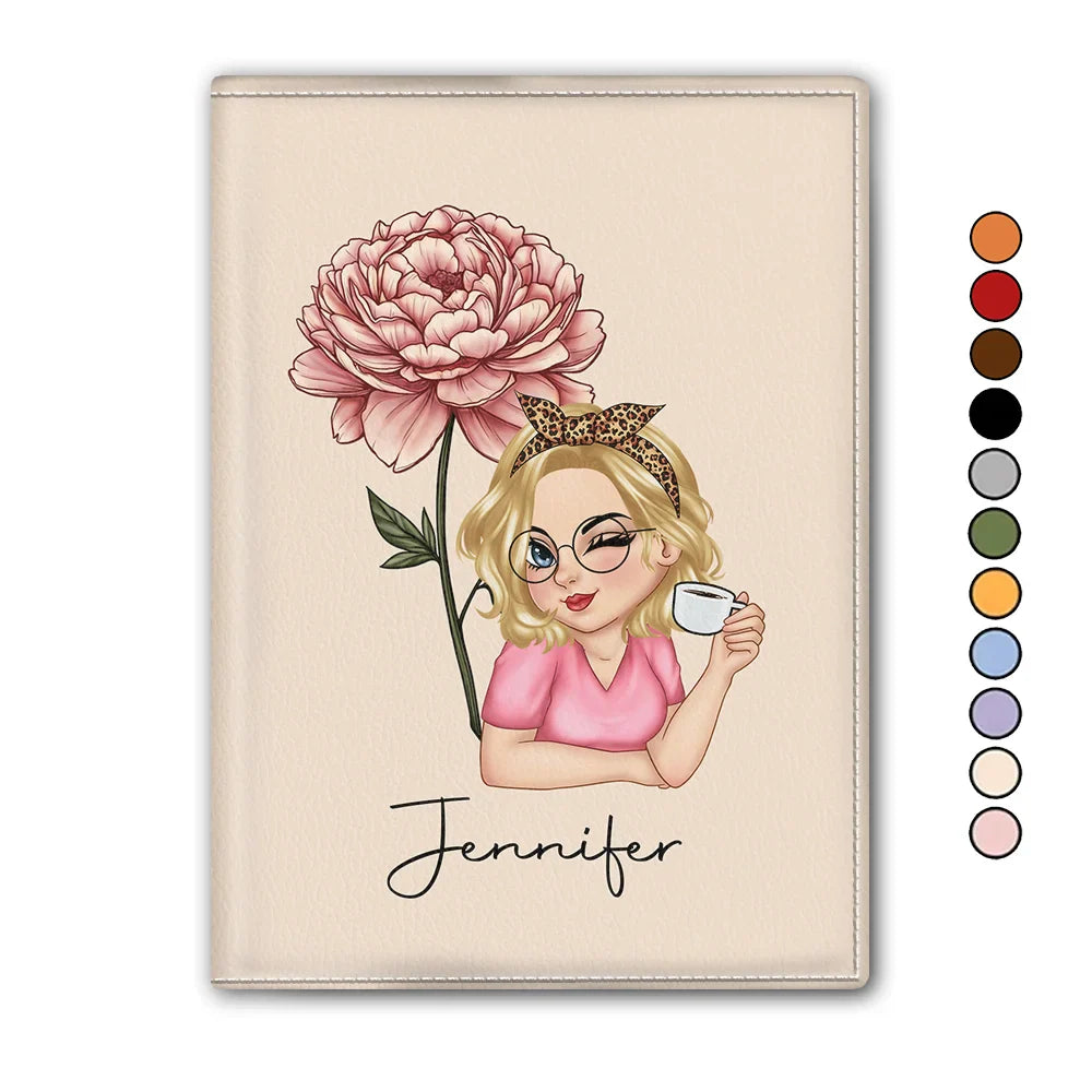 Birth Month Flower Travel Lover - Personalized Passport Cover, Passport Holder