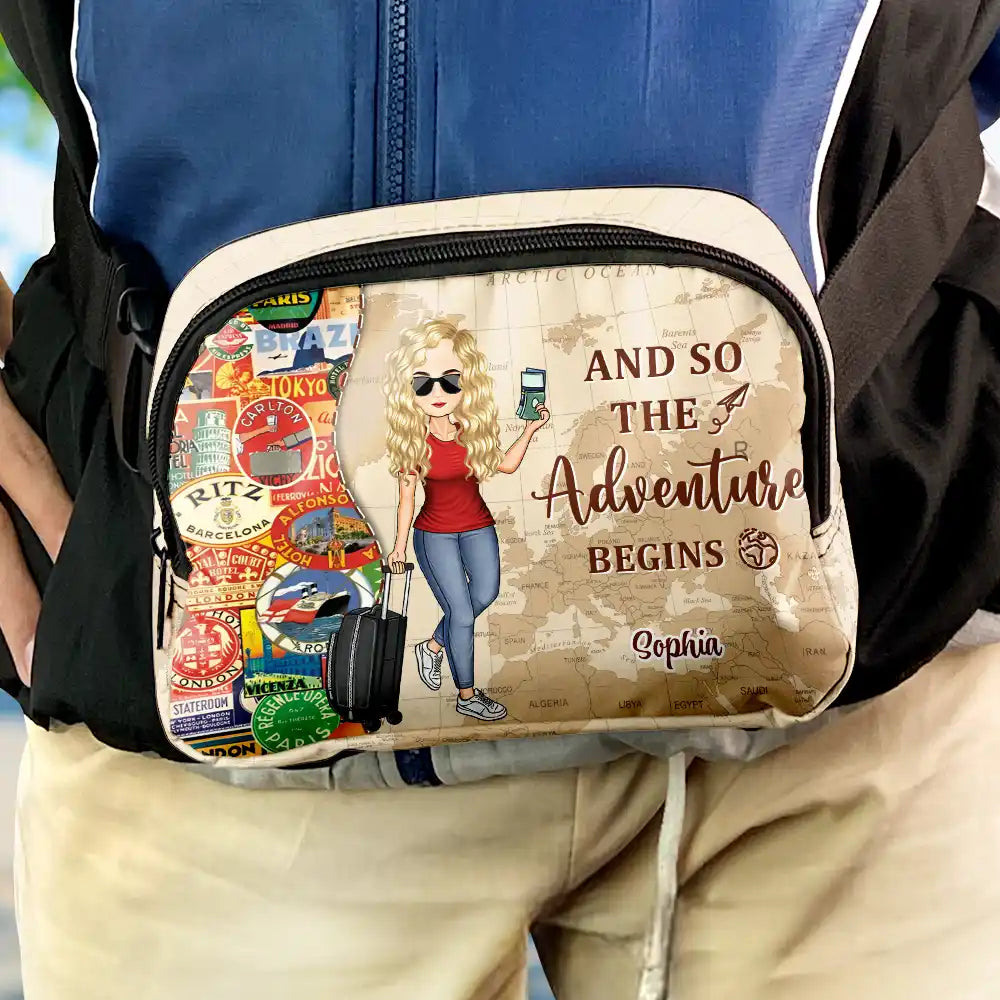 And So The Adventure Begins - Personalized Crossbody Belt Bag