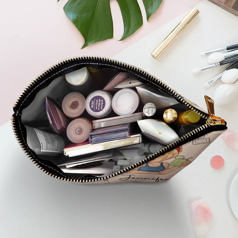 Travel,Gift For Yourself,Gift For Women,Happy - Crap Bag - Personalized Cosmetic Bag