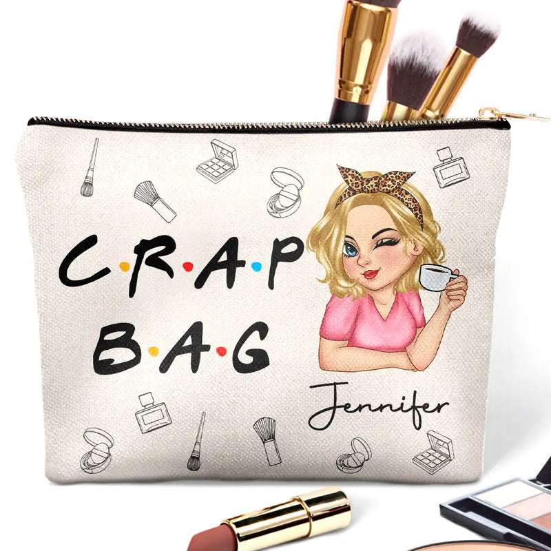 Travel,Gift For Yourself,Gift For Women,Happy - Crap Bag - Personalized Cosmetic Bag