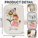 Gift For Yourself, Gift For Women - Birth Month Flower - Personalized Makeup Box With LED Mirror
