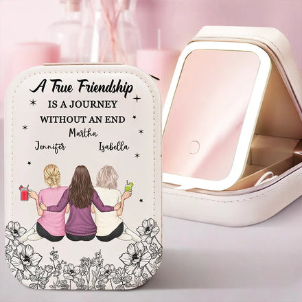 Without An End Besties - Personalized Makeup Box With LED Mirror