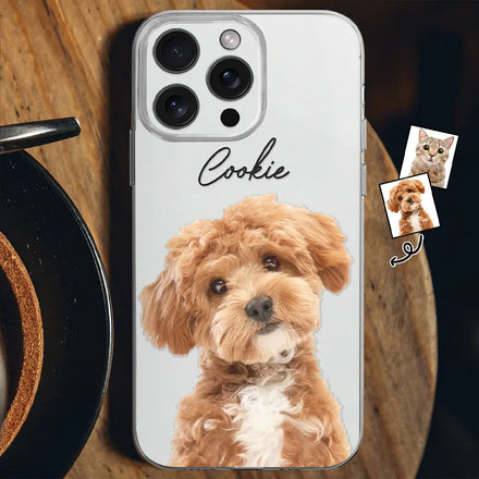 Custom Photo Your Dog Cat Pet - Personalized Clear Phone Case