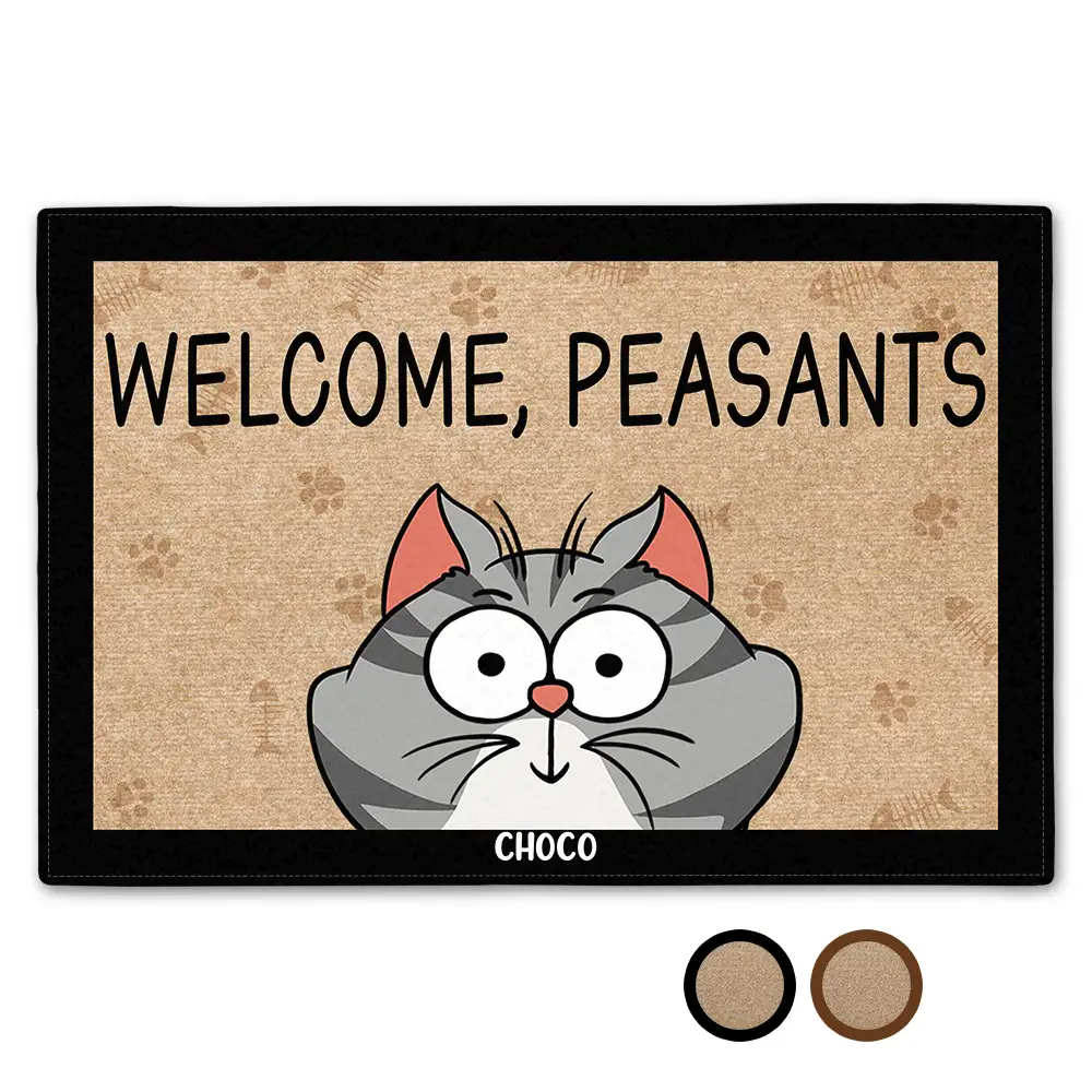 Funny Cats Welcome Peasants - Personalized Doormat
