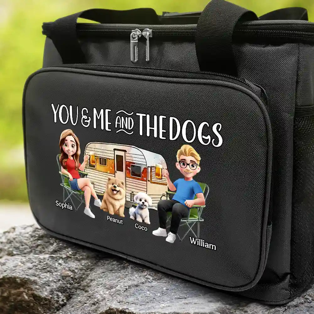Gift For Couples,Gift For Husband,Gift For Wife,Gift For Boyfriend,Gift For Girlfriend,Dog Lovers,Dog Couple,Pet Lovers,Pet Couple,Couple's Hobby,Camping - Camping You Me And The Dogs - Personalized Lunch Bag, Cooling Tote
