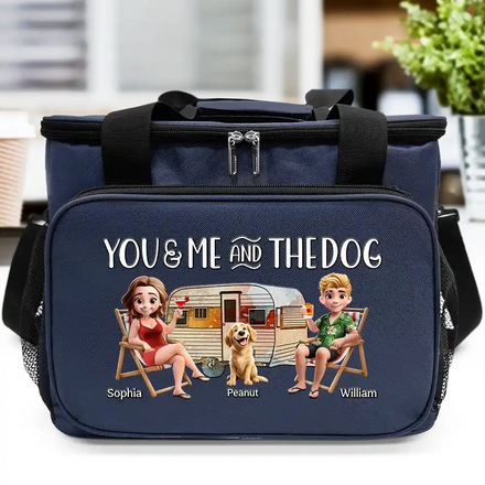 Camping You Me And The Dogs - Personalized Lunch Bag, Cooling Tote