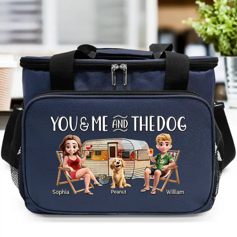 Gift For Couples,Gift For Husband,Gift For Wife,Gift For Boyfriend,Gift For Girlfriend,Dog Lovers,Dog Couple,Pet Lovers,Pet Couple,Couple's Hobby,Camping - Camping You Me And The Dogs - Personalized Lunch Bag, Cooling Tote