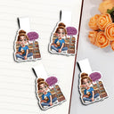 Reading,Gift For Yourself,Gift For Women,Happy - 3D Reading Girl With Birth Month Flower - Personalized Custom Shaped Magnetic Bookmark Clip