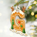 Christmas,Family,Gift For Kids,Happy - Gingerbread Letter Keepsake Gift For Family - Personalized Custom Shaped Acrylic Ornament