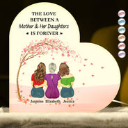 Gift For Women,Gift For Mother,Single Mom, Daughters,Sons,Children,Love - The Love Between A Mother & Her Daughters Sons - Personalized Custom Shaped Light Box