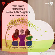 Gift For Women,Gift For Mother,Single Mom, Daughters,Sons,Children,Love - The Love Between A Mother & Her Daughters Sons - Personalized Custom Shaped Light Box