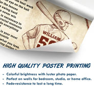 Custom Photo,Baseball,Gift For Yourself,Happy,Photo - Pencil Sketch - Custom Photo Pencil Sketch Baseball Life Lesson Baseball Lovers - Personalized Poster