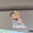 Custom Photo,Gift For Father,Dad - Children,Happy,Non-Eng,Photo,Photo - Faceless Portrait,Adorable - Custom Photo Faceless Portrait Drive Safe Daddy I Love You - Personalized Custom Shaped Acrylic Car Visor Clip
