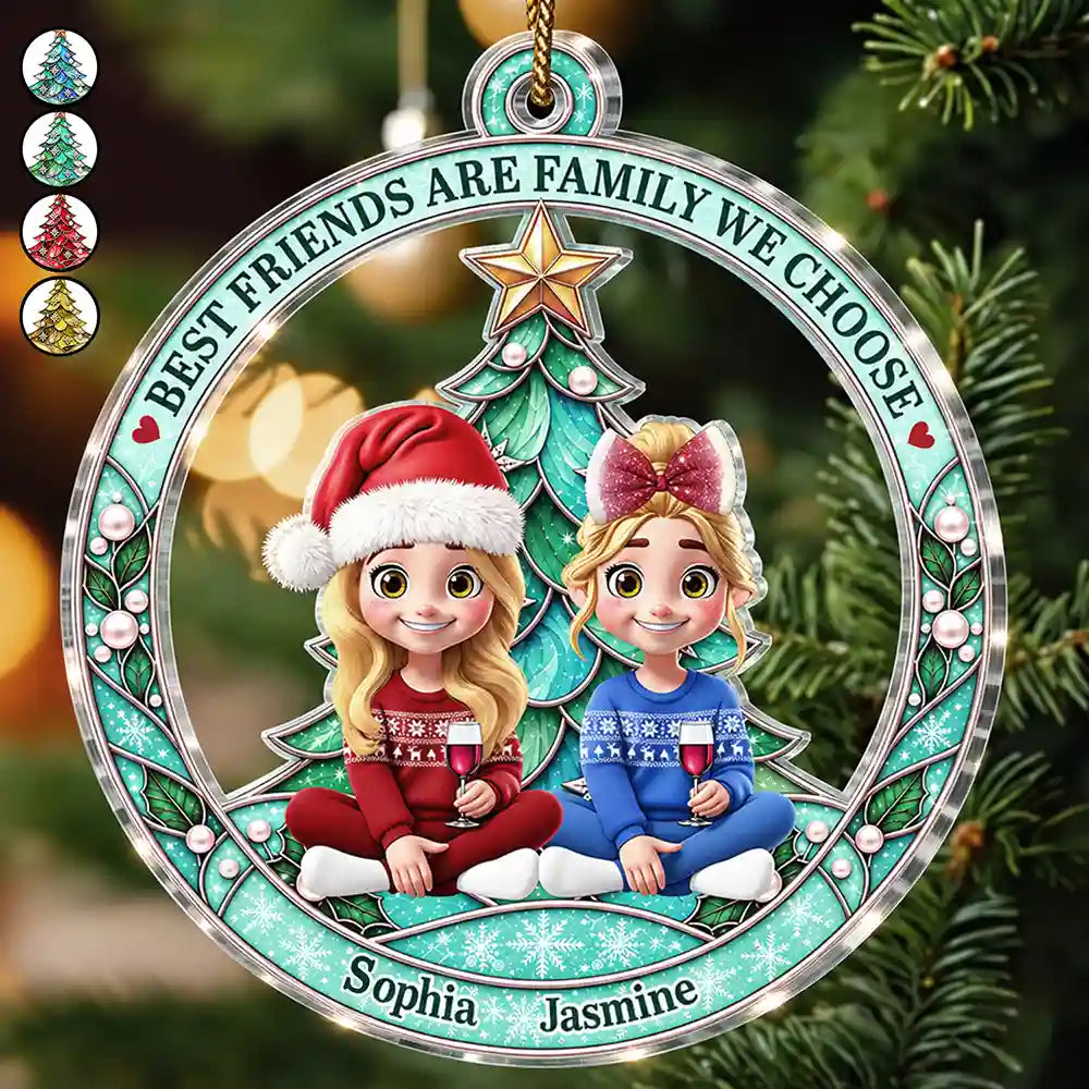 Christmas Bestie Keepsake - Personalized Family We Choose Acrylic Ornament