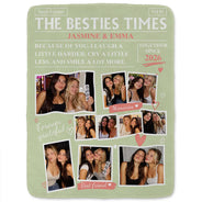 Afro Besties,Christmas,Cozy,Custom Photo,Gift For Bestie,Upload Full Photo - Gift For Bestie - Personalized Custom Photo Newspaper Fleece Blanket, Sherpa Blanket