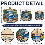 Christmas,Cruising,Family,Happy,Icon - Cruise Lover Gift - Personalized Family Vacation Wooden Ornament
