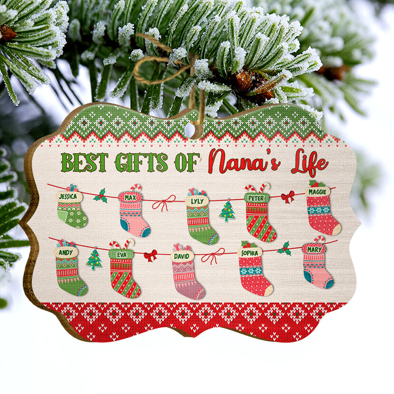 Grandkids Best Gifts Of Life - Gift For Grandparents - Personalized Custom Wooden Ornament, Aluminum Ornament