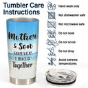 Mother & Son Forever Linked Together Watercolor Style - Birthday, Loving Gift For Mom, Grandma, Grandmother, Grandson - Personalized Custom Tumbler