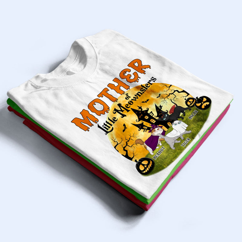 Mother Of Little Meownsters - Halloween Gift For Cat Lovers - Personalized T Shirt