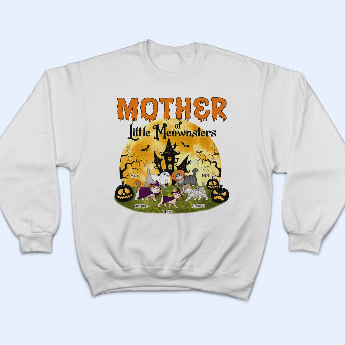 Mother Of Little Meownsters - Halloween Gift For Cat Lovers - Personalized T Shirt