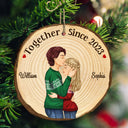 Couple Together Since - Anniversary, Christmas Gift For Spouse, Lover, Husband, Wife, Boyfriend, Girlfriend - Personalized Wood Slice Ornament