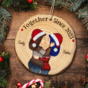 Couple Together Since - Anniversary, Christmas Gift For Spouse, Lover, Husband, Wife, Boyfriend, Girlfriend - Personalized Wood Slice Ornament