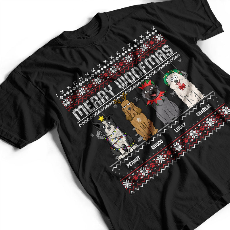 Feliz Navidog Merry Woofmas Funny Cartoon Dogs - Christmas Gift For Dog Lovers - Personalized Sweatshirt