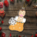 Baby's 1st Christmas - Newborn Baby Gift - Personalized Cutout Acrylic Ornament