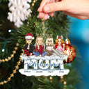 Mom We Love You Cartoon Style - Christmas Gift For Mother - Personalized Cutout Acrylic Ornament