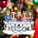 Mom We Love You Cartoon Style - Christmas Gift For Mother - Personalized Cutout Acrylic Ornament