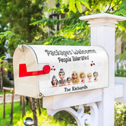Christmas, Family, Funny - Packages Welcome People Tolerated - Personalized Mailbox Cover