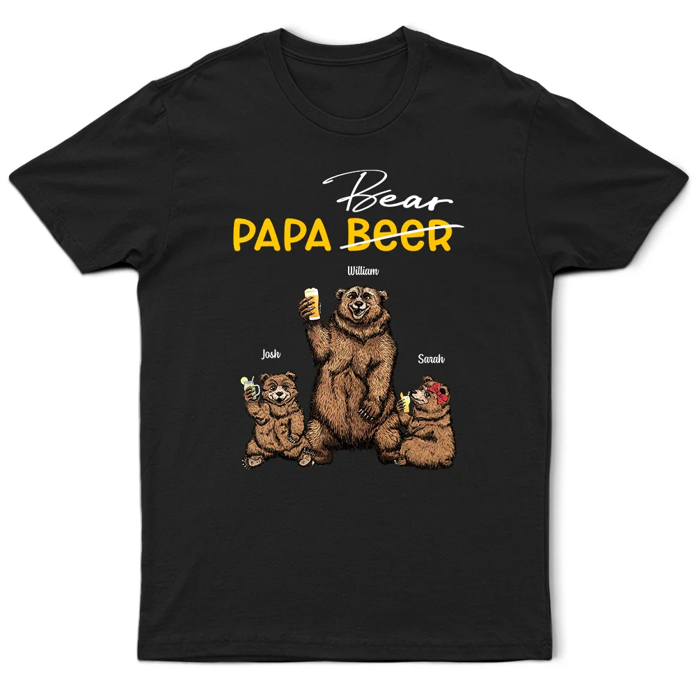 Gift For Father,Dad - Children,Dad's Hobby,Funny - Papa Beer Papa Bear - Personalized T Shirt