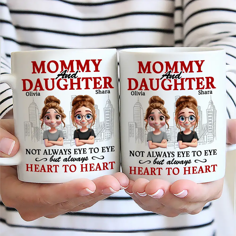 Gift For Mother,Dad,Dad,Daughters,Mom,Sons,Gift For Father - Parents And Children Always Heart To Heart - Personalized Mug
