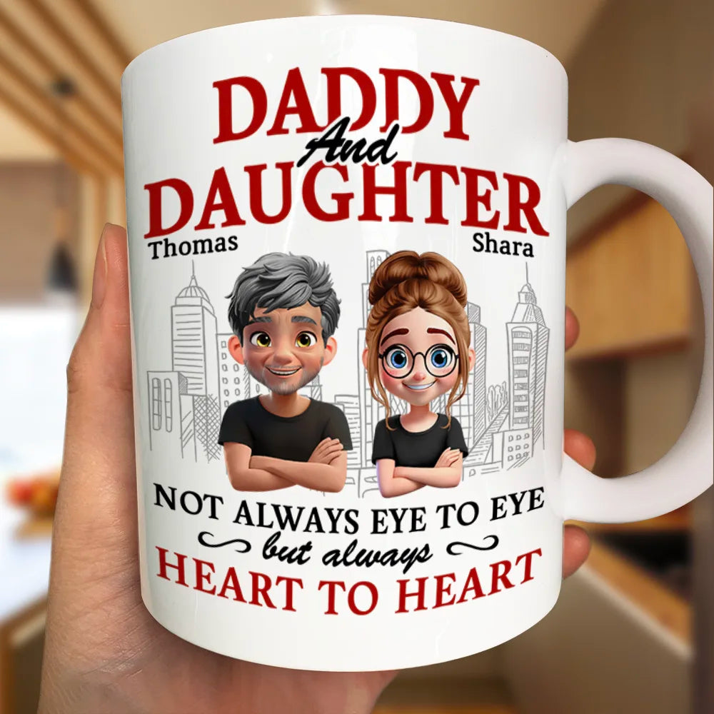 Gift For Mother,Dad,Dad,Daughters,Mom,Sons,Gift For Father - Parents And Children Always Heart To Heart - Personalized Mug
