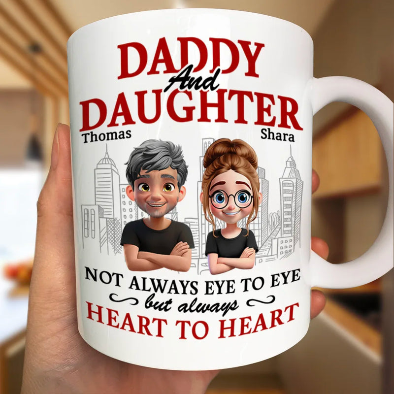 Gift For Mother,Dad,Dad,Daughters,Mom,Sons,Gift For Father - Parents And Children Always Heart To Heart - Personalized Mug
