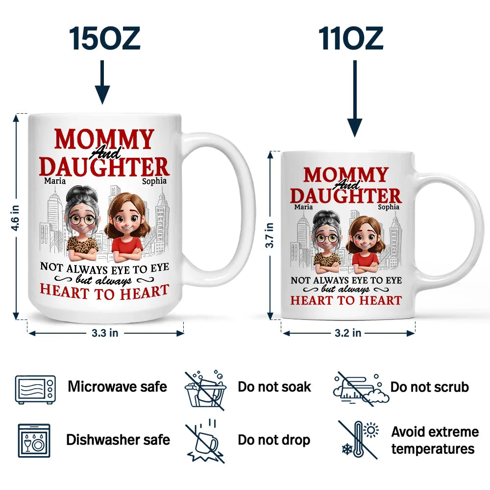 Gift For Mother,Dad,Dad,Daughters,Mom,Sons,Gift For Father - Parents And Children Always Heart To Heart - Personalized Mug
