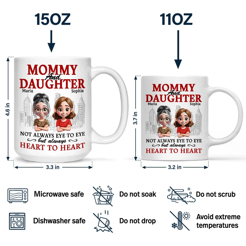 Gift For Mother,Dad,Dad,Daughters,Mom,Sons,Gift For Father - Parents And Children Always Heart To Heart - Personalized Mug
