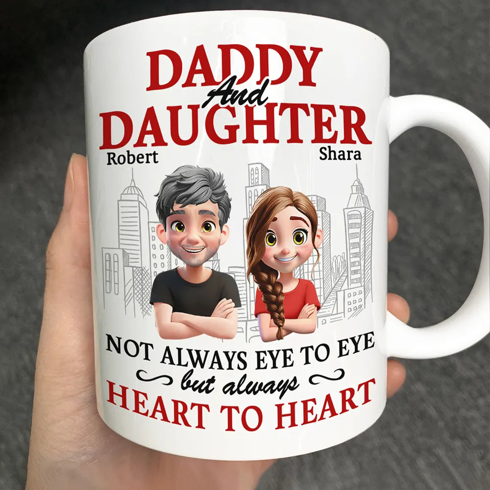 Gift For Mother,Dad,Dad,Daughters,Mom,Sons,Gift For Father - Parents And Children Always Heart To Heart - Personalized Mug

