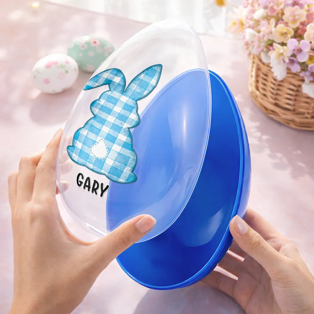 Easter,Happy,Gift For Kids,Parents - Pastel Cosmic Swirl Bunny - Personalized Fillable Egg