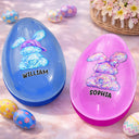Easter,Happy,Gift For Kids,Parents - Pastel Cosmic Swirl Bunny - Personalized Fillable Egg