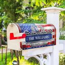Family,Independence Day,America 250th,Happy - Patriotic Faux Metal Family Monogram - Personalized Mailbox Cover