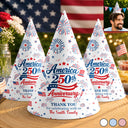 America 250th,Independence Day,Family,Proud,Custom Text - Patriotic Thank You For Celebrating With Us - Personalized Party Hats