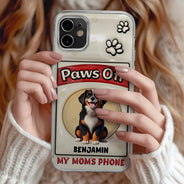 Pet Lovers,Funny - Paws Off Mom Dad Dog Cat Pet Lover - Personalized Clear Phone Case